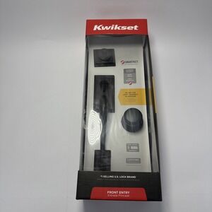 Kwikset Hawthorne Front Door Lock Handle and Deadbolt Set, Venetian Bronze Entry